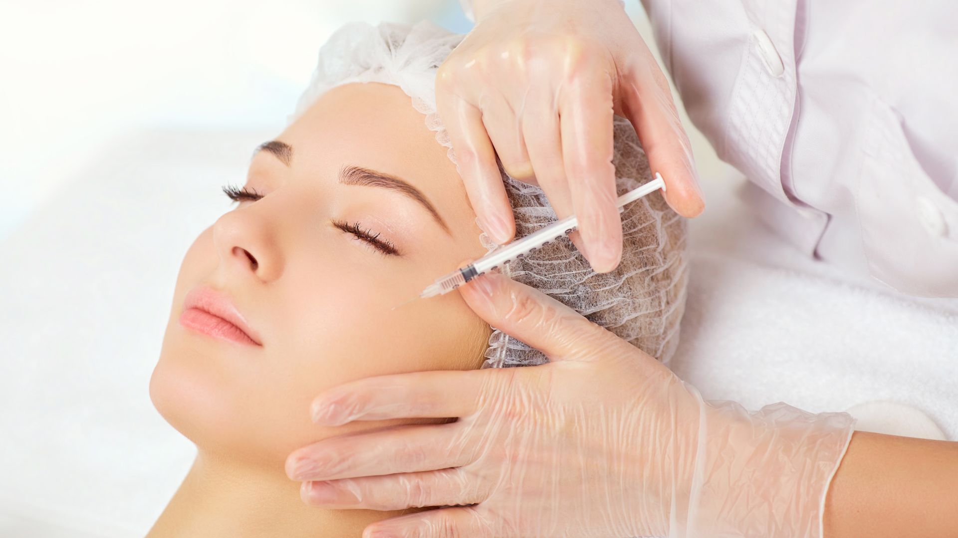 Woman getting full face Botox treatment